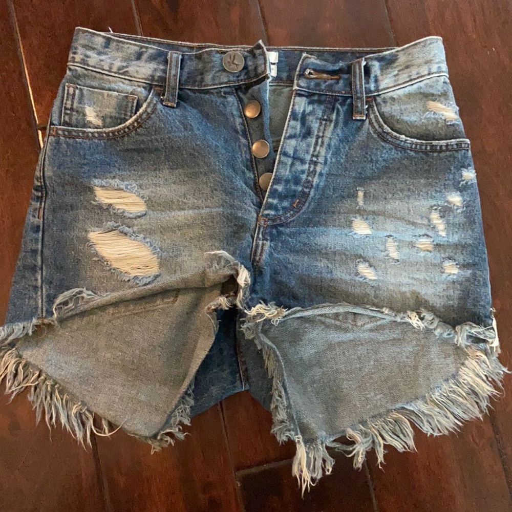 One Teaspoon high waist Bonita denim shorts